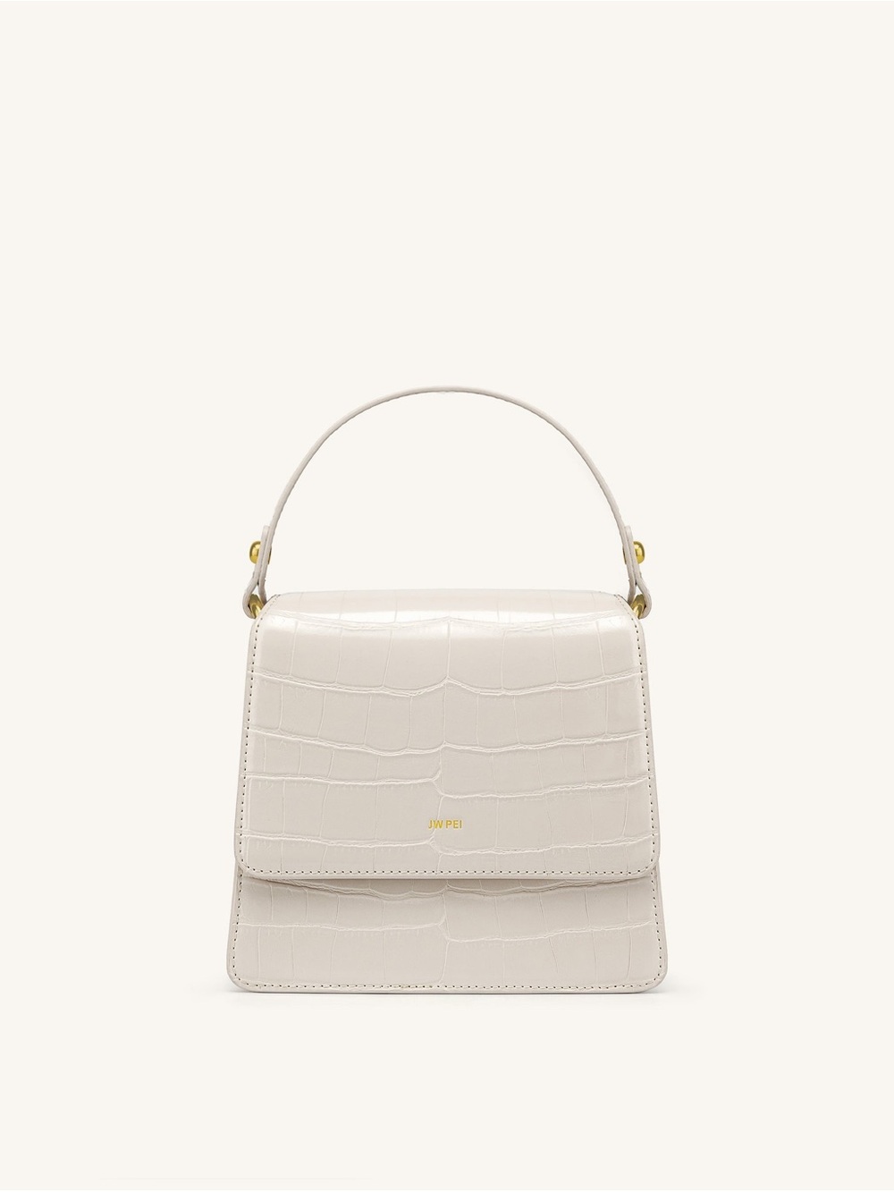 JW PEI Ivory Croc Top Handle Mini Bag